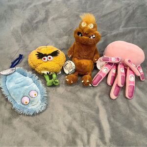 Set of 4 Hibiclens Bacteria Stuffed Plush Animal Toys | Learning Germ Virus